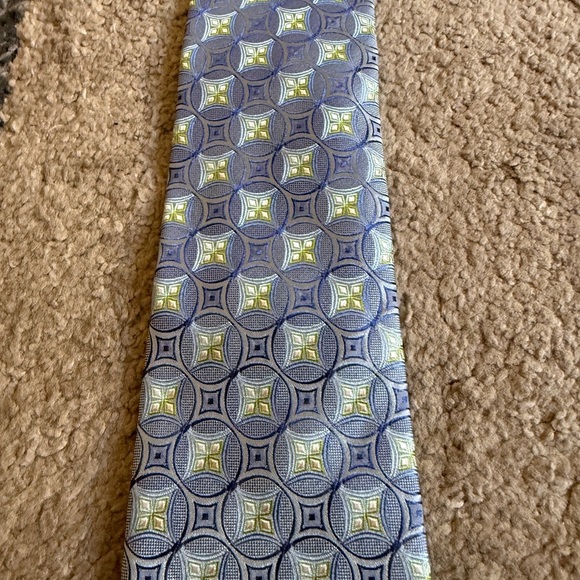 Emenegilda Zenga Blue, Green & Gray Men's Tie - Picture 3 of 7